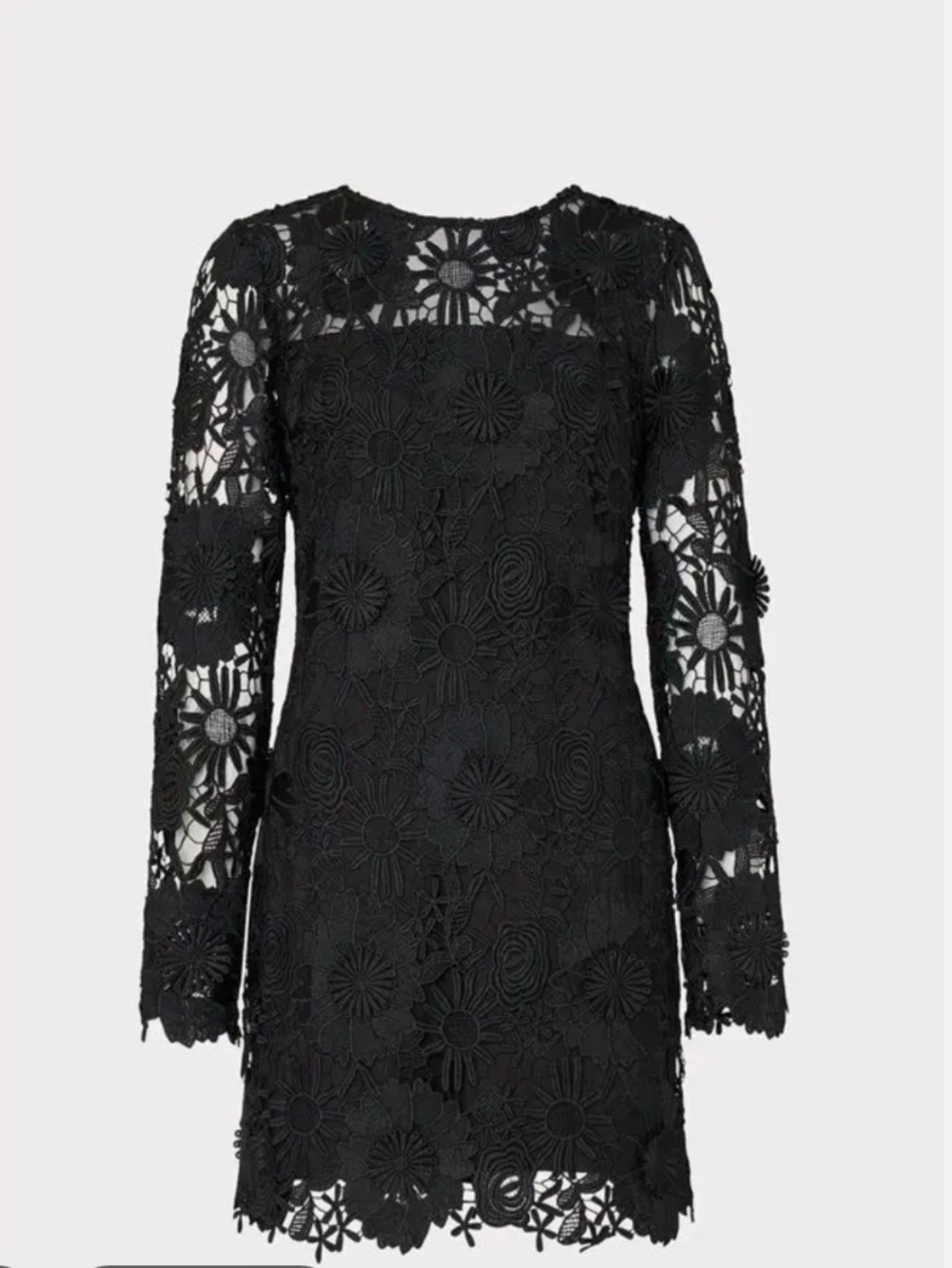 MILLY Nessa 3d black lace dress